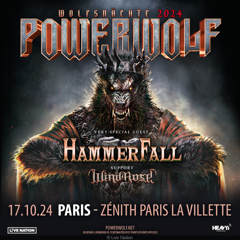 wind rose rock and stone trollslayer napalm records power metal powerwolf hammerfall zénith de Paris Wolfsnächte 2024