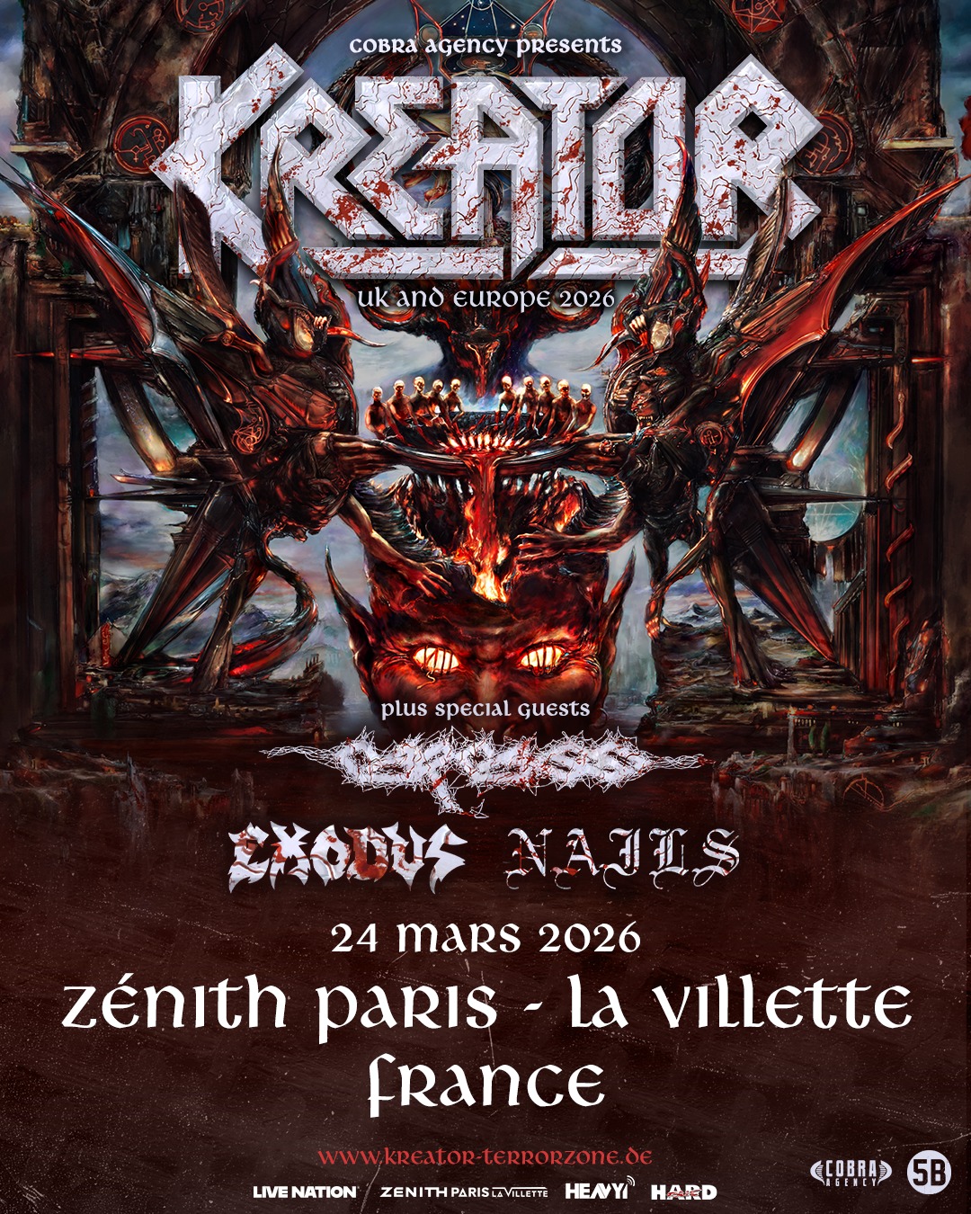 kreator exodus paris zénith la villette 2026