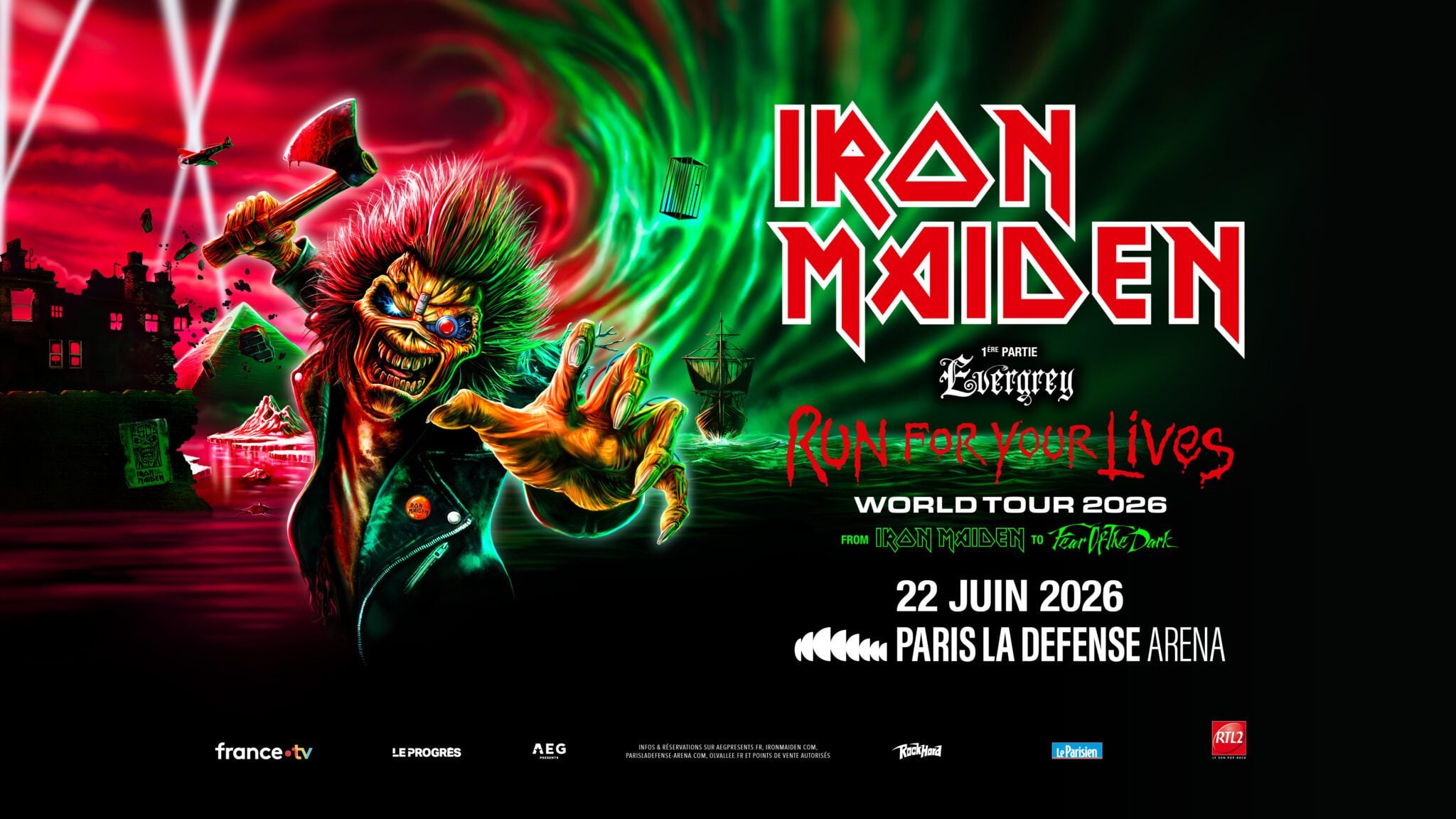 Iron Maiden evergrey Paris la défense arena