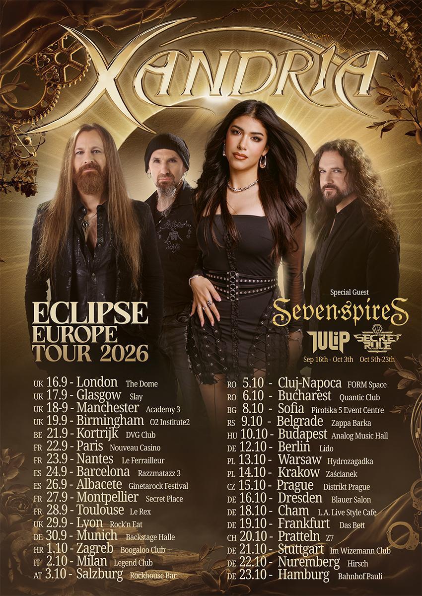 xandria eclipse European tour the Shannon's house colours northstar napalm records SLH Agency PR metal agency based in france